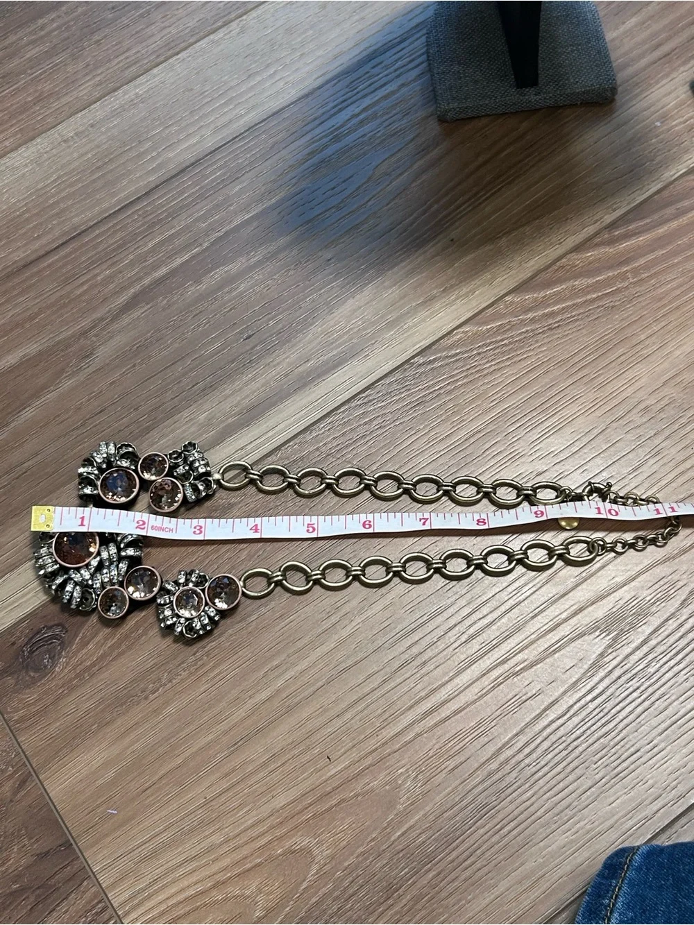 NWOT J. Crew brulee crystal rhinestone necklace statement Y2K gold bronze